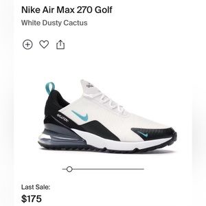 Nike Air Max 270 Golf Sneakers - White, Black, and Blue